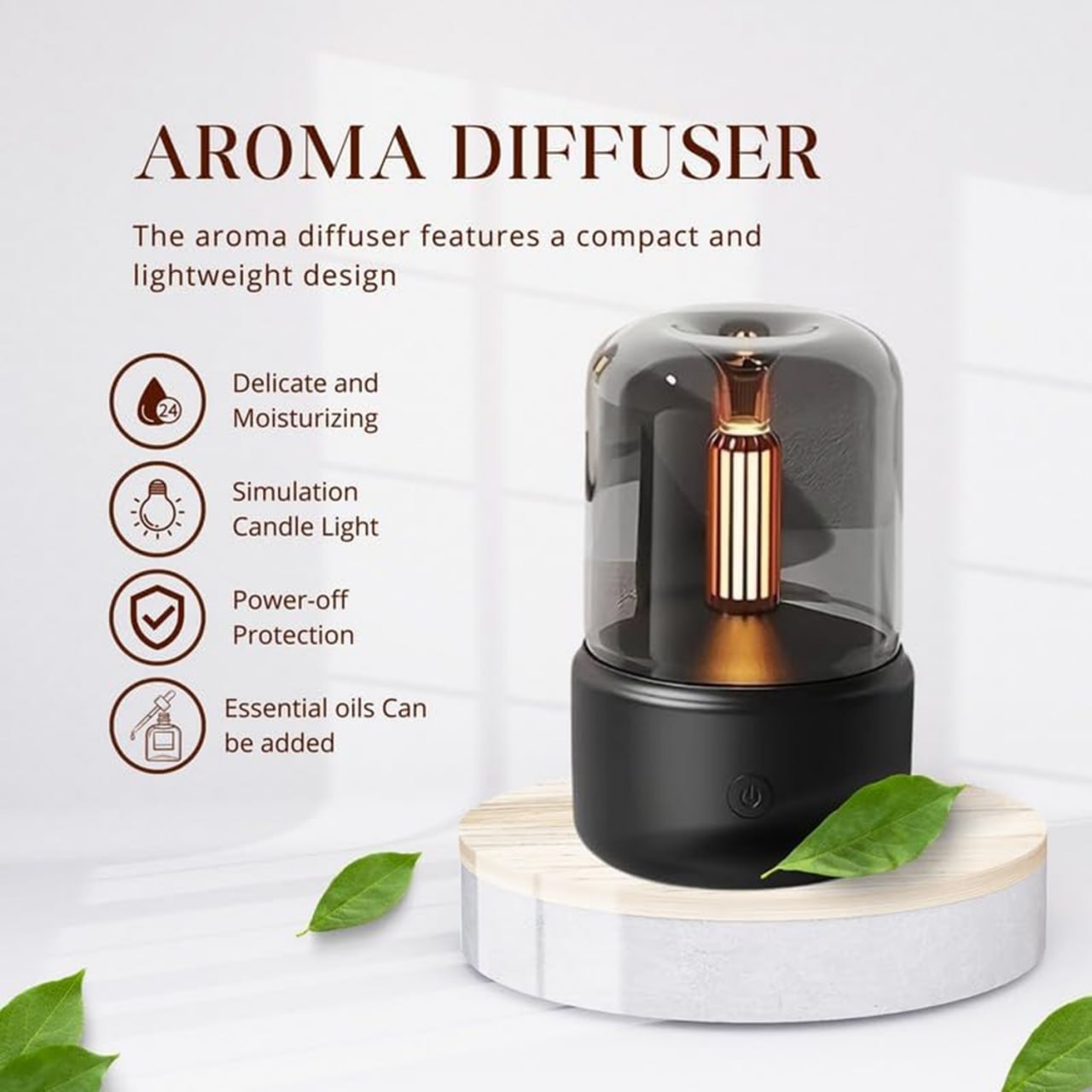 Candlelight Humidifier β 2-in-1 Aroma Diffuser & Cool Mist Maker