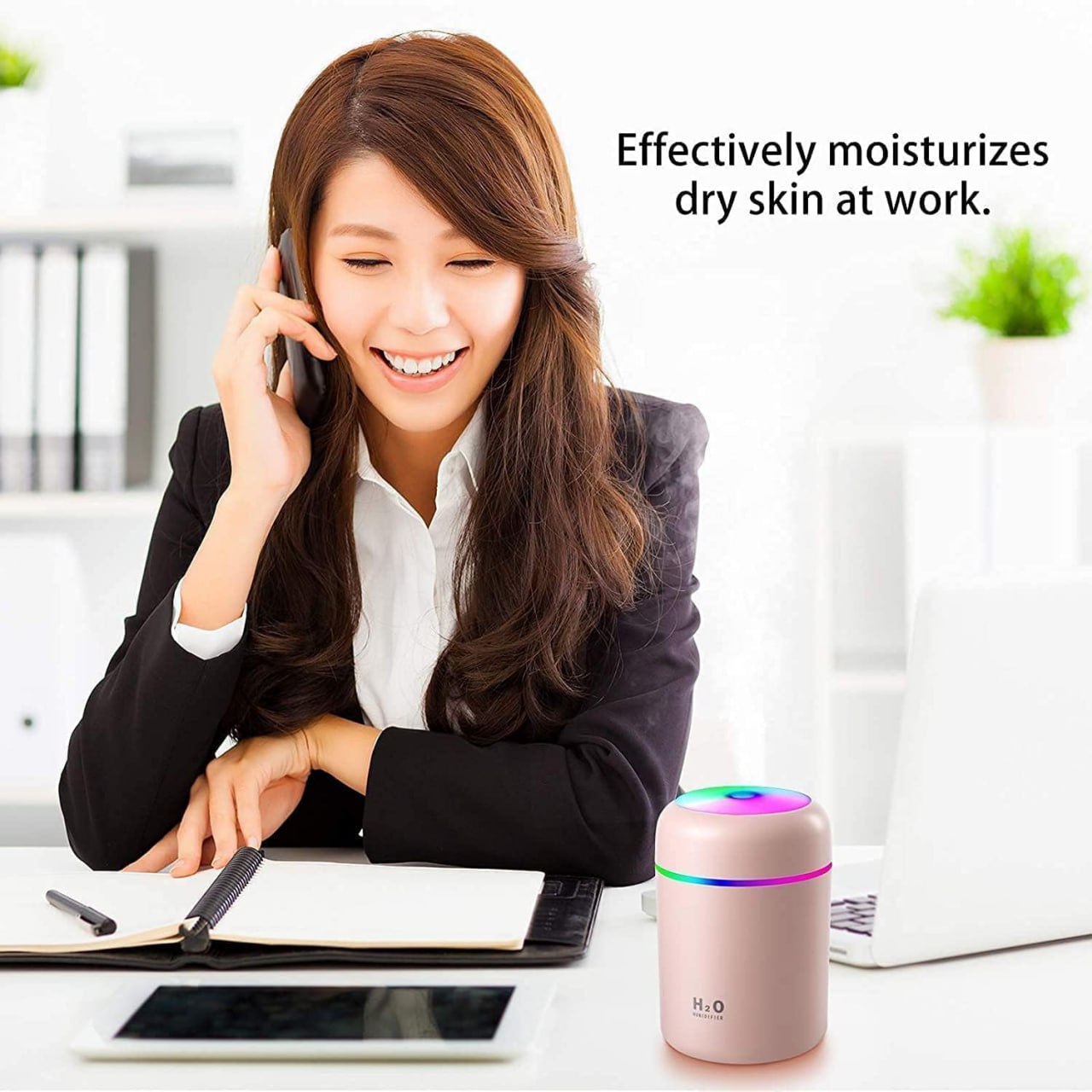 H2O Humidifier Aroma Diffuser β Compact Mist Maker with LED Mood Light