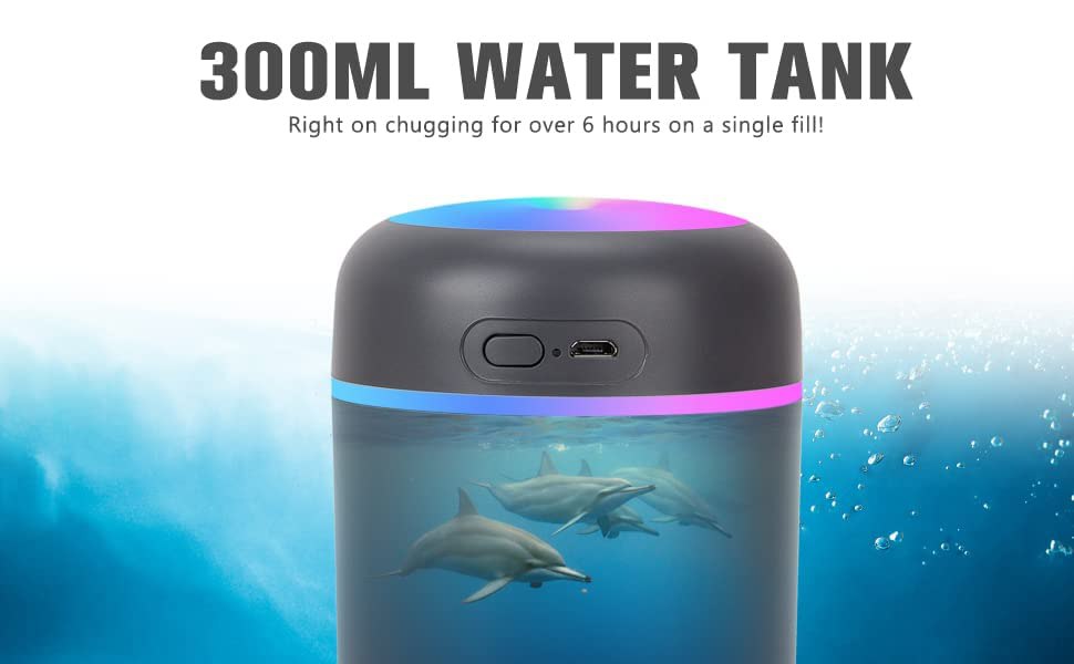H2O Humidifier Aroma Diffuser β Compact Mist Maker with LED Mood Light