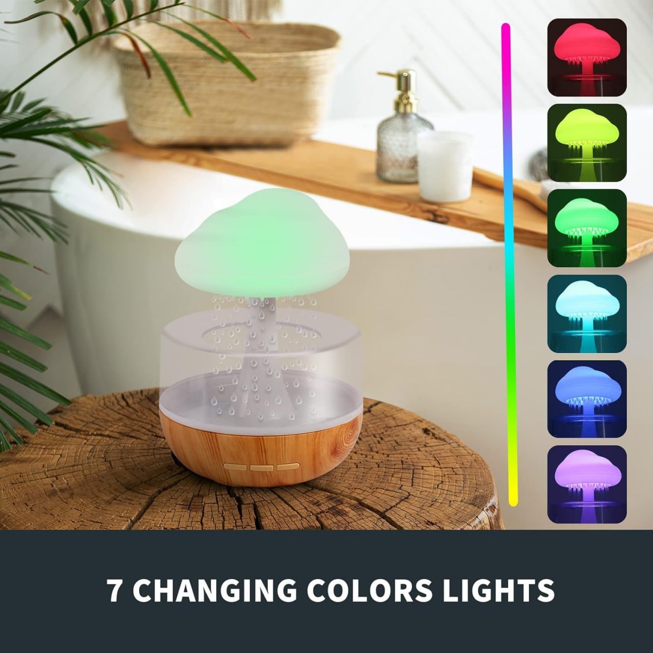 Rain Cloud Humidifier | Soothing Cloud Rain Diffuser | Mist + Mood Nightlight