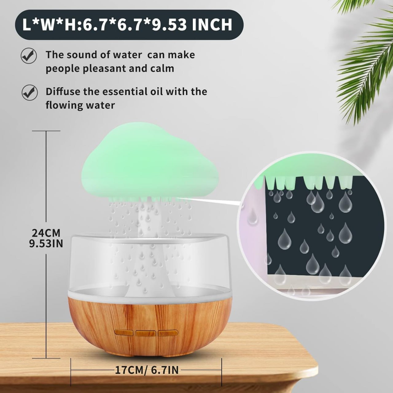 Rain Cloud Humidifier | Soothing Cloud Rain Diffuser | Mist + Mood Nightlight