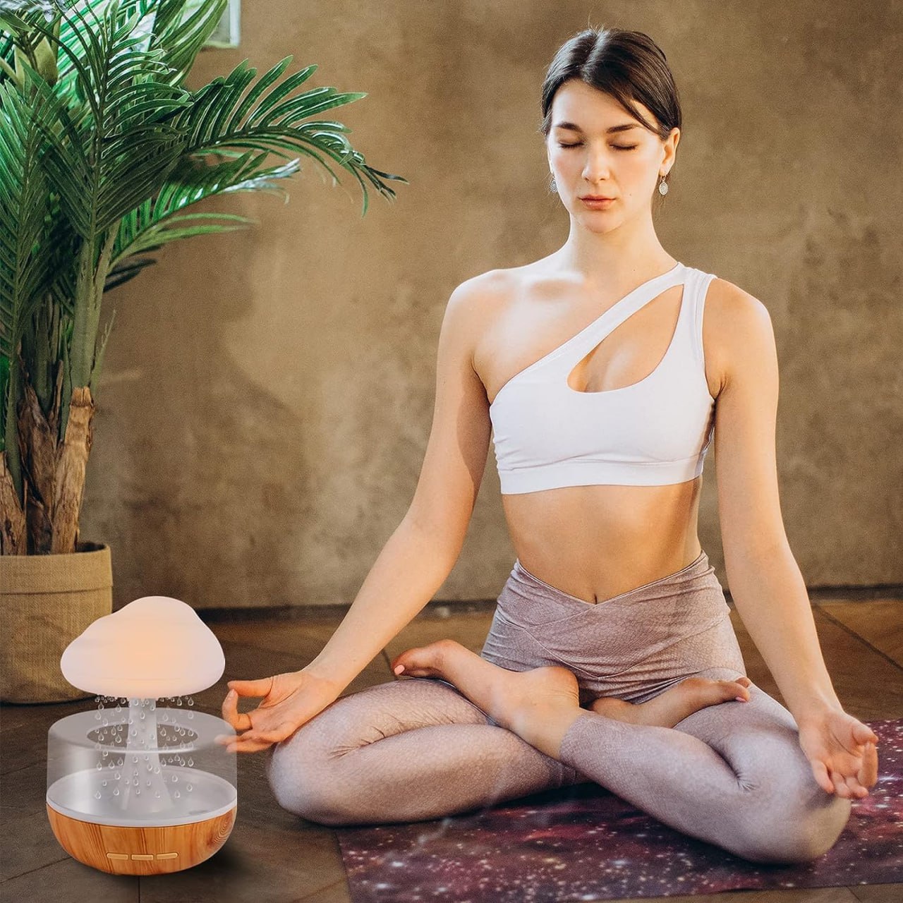 Rain Cloud Humidifier | Soothing Cloud Rain Diffuser | Mist + Mood Nightlight