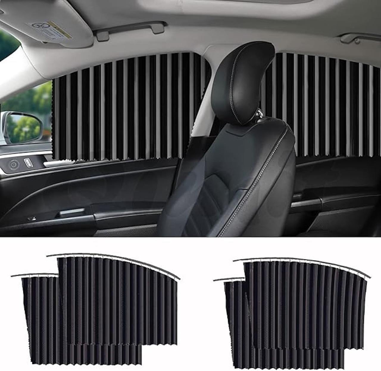 Magnetic Car Curtains – 4pc Sunshade Set for Ultimate Privacy & Heat Protection