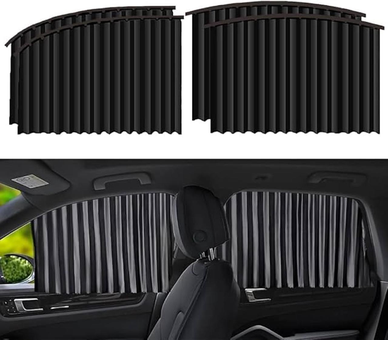 Magnetic Car Curtains – 4pc Sunshade Set for Ultimate Privacy & Heat Protection