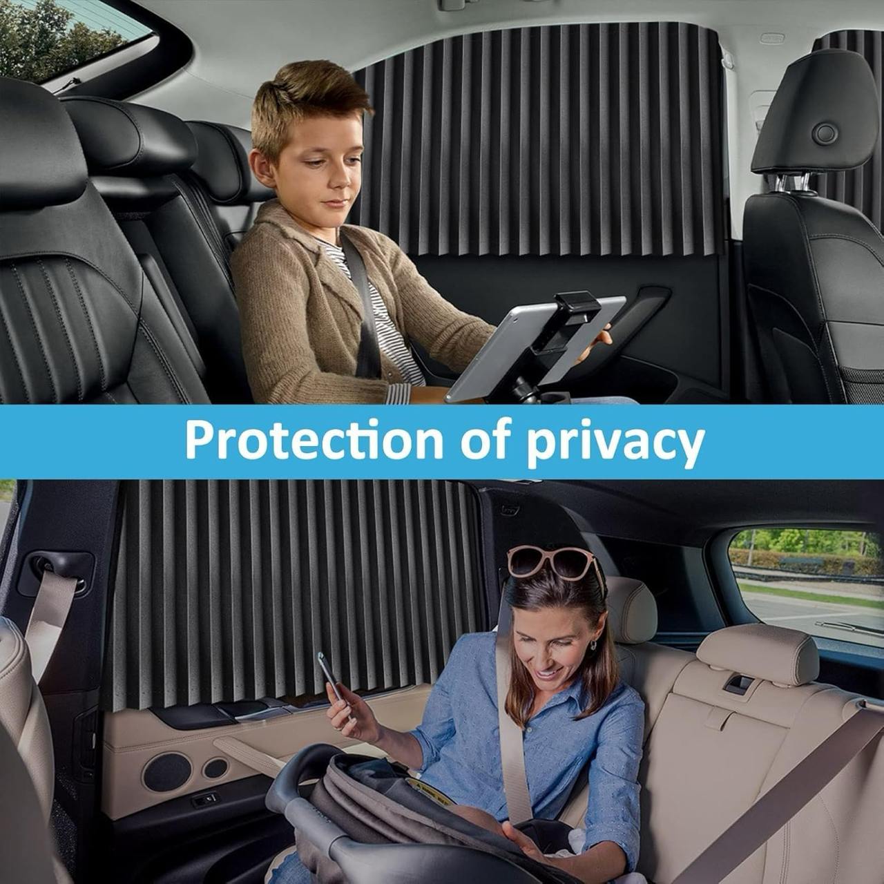 Magnetic Car Curtains – 4pc Sunshade Set for Ultimate Privacy & Heat Protection