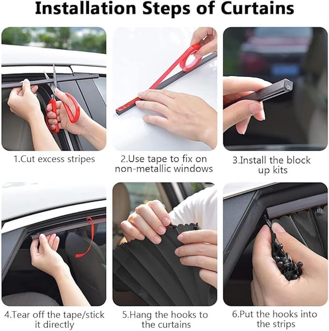 Magnetic Car Curtains – 4pc Sunshade Set for Ultimate Privacy & Heat Protection