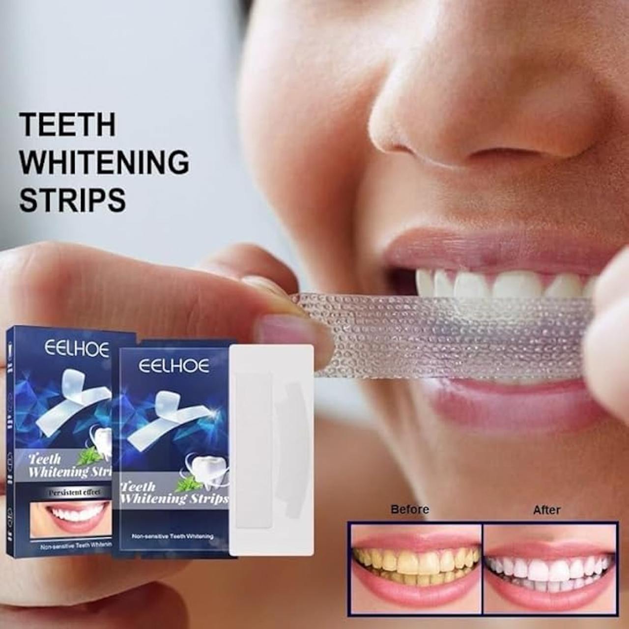 Teeth Whitening Strips – Enamel-Safe, Fast Whitening (7 Pairs Set)