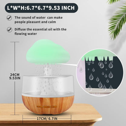Rain Cloud Humidifier | Soothing Cloud Rain Diffuser | Mist + Mood Nightlight