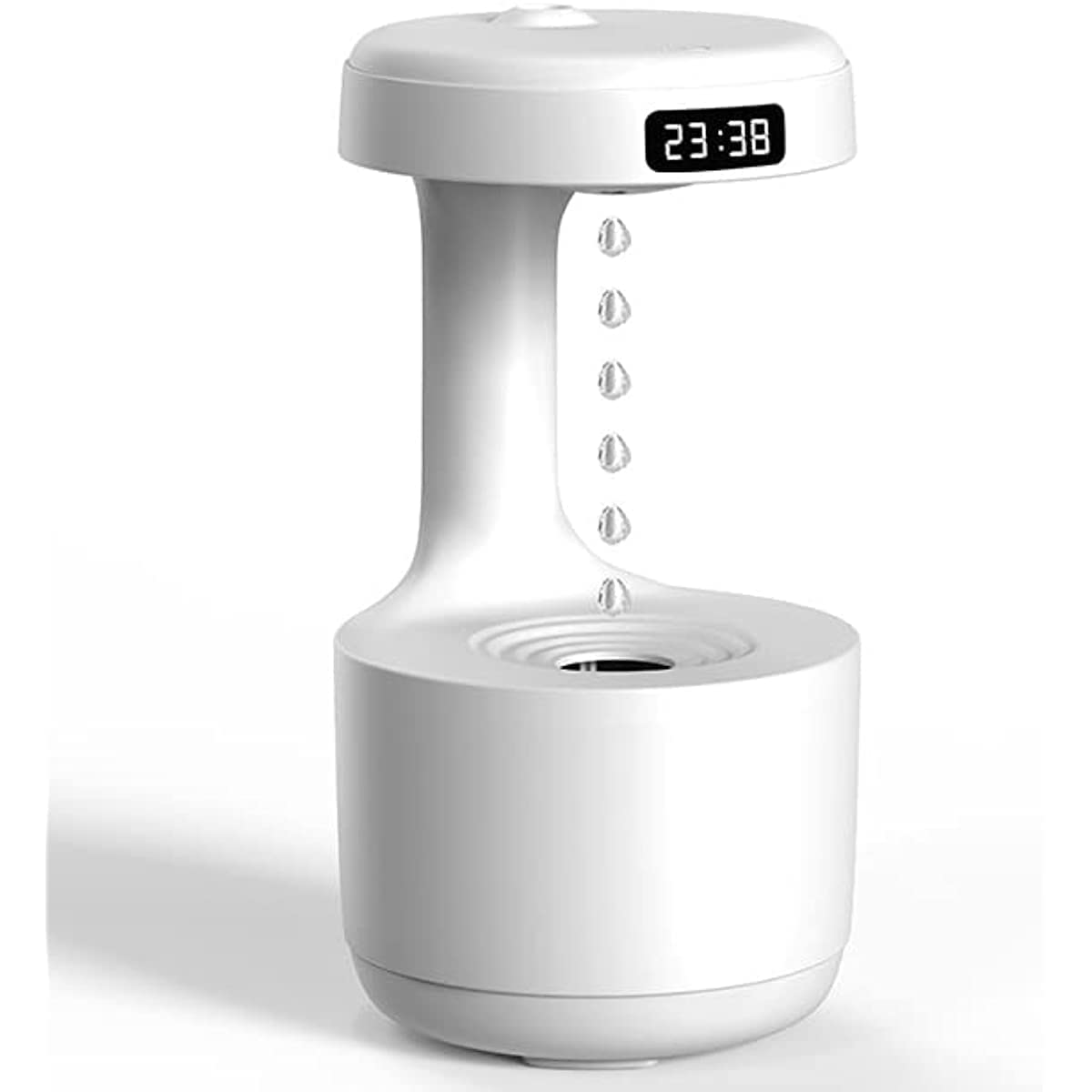 Anti-Gravity Humidifier – Backflow Water Drop Aroma Diffuser with Clock & 2 Mist Modes