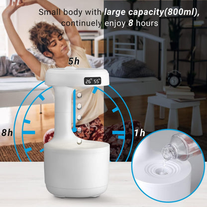 Anti-Gravity Humidifier – Backflow Water Drop Aroma Diffuser with Clock & 2 Mist Modes