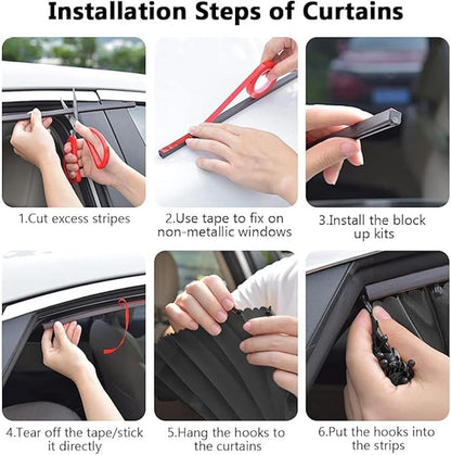 Magnetic Car Curtains – 4pc Sunshade Set for Ultimate Privacy & Heat Protection