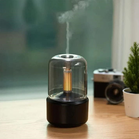 Candlelight Humidifier – 2-in-1 Aroma Diffuser & Cool Mist Maker
