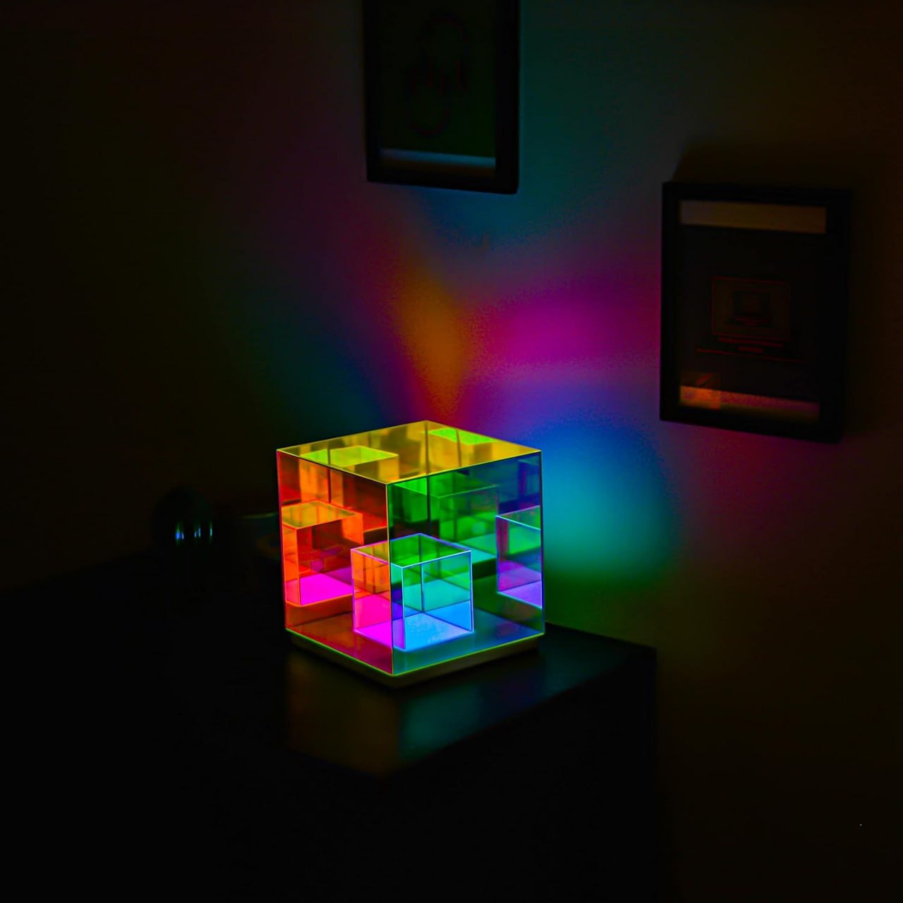 3D Infinity Cube Lamp – RGB LED Table Light with Endless Mirror Illusion