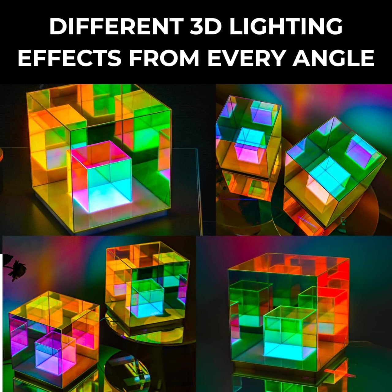 3D Infinity Cube Lamp – RGB LED Table Light with Endless Mirror Illusion