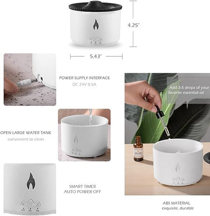 Volcano Flame Diffuser – Ultrasonic Aroma Humidifier with Remote & Timer